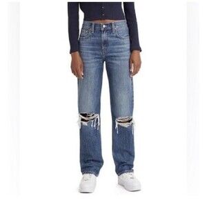 Levi’s Low Pro Straight Jeans Women’s Size 26 Mid Rise Distressed Women’s